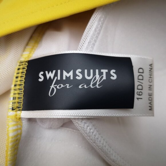 Swimsuits for All Ladies Size 16D/DD Lightly Padded Yellow Swim Top Only - Picture 3 of 10